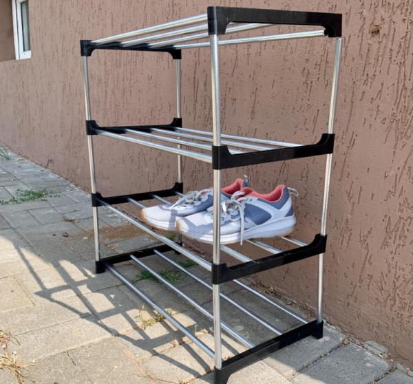 Полка — стеллаж для обуви 4-х ярусная, разборная SHOE RACK 8828-4 (размер 60х30х55 см) / Вместимость